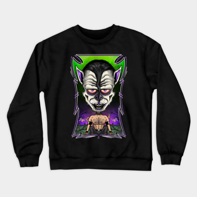 Dogzig Crewneck Sweatshirt by Il villano lowbrow art